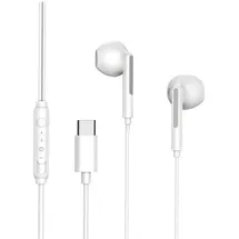 COFI 1453 In-Ear Kopfhörer Typ-C Headset mit Mikrofon USB-C Anschluss kompatibel mit Smartphones weiß