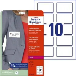 AVERY Zweckform Ablösbar Namensschilder
