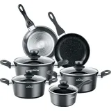 HOMELUX Aluminium 10-Teilig Antihaft-beschichtete Topfset Pfannenset Kochtopfset Topfset Induktion Induktionstöpfe, Töpfe Set mit Deckel,Töpfe &...