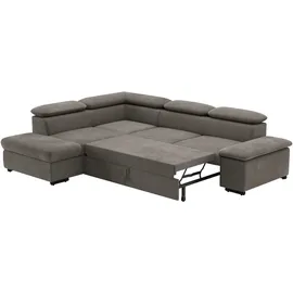 sit&more Ecksofa Alcudia L-Form, mit Armteilverstellung, optional Kopfteilverstellung und Bettfunktion grau
