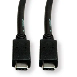 ROLINE GREEN USB 3.2 Gen 2 Kabel, C-C, ST/ST, 10Gbit/s, Emark, 100W, Schwarz 0,5 m
