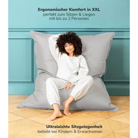 mokebo Sitzsack Outdoor XXL mit Schutzhülle Der Große Bean Bag oder Riesen-Sitzsack, in Grau