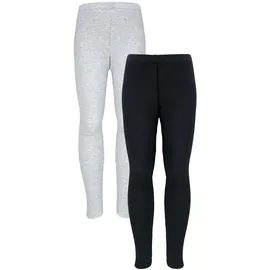 TupTam Mädchen Leggings 2er Pack Winterleggings Thermo Hohe Taille Leggins Gefüttert Fleece, Farbe: 2er Pack Schwarz/Grau Meliert, Größe: 152 - 152