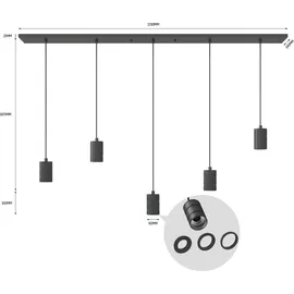 Bailey Electric & Electronics Calex 5-flg. 14 cm eckig schwarz
