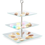 Relaxdays Etagere transparent/silber 40,0 cm