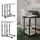 Vicco Stubentisch Liam, Weiß Schwarz 89 x 80 cm mit Rollen