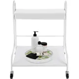 Beauty Salon Nagel oder Fußbad Spa Portable Trolley Cart, Trolley für Fußbad, Maniküre Fußstütze mit Rädern für Schönheit Maschine super großen Tisch SPA Rolling Cart (Weiß)
