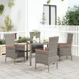 vidaXL Polyrattan Gartenstühle 60 x 58 x 108 cm grau 4 St. inkl. Kissen 319528