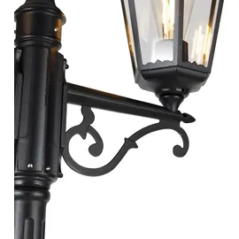 QAZQA Außenlaterne Aluminium 220 cm 2-flammig IP44 inkl. E27 schwarz