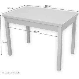 moebel-direkt-online Esstisch, schwarz von 104 bis 164 cm ausziehbar - Schwarz