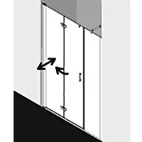 Kermi Diga Pendel-Falttür mit Festfeld in Nische DI2OR10020VAK 100x200cm, silber hochglanz, ESG klar, rechts