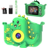 Kinderkamera, 1080P HD Digitalkamera für Kinder mit 2,0"-Bildschirm & 32GB-Karte, Selfie Fotoapparat für Jungen & Mädchen, Kinder 3-12 Jahre Weihnachten & Geburtstag (Grün