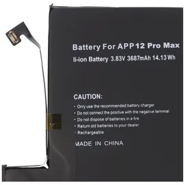 AccuCell Akku passend für Apple iPhone 12 Pro Max, Li-Polymer, 3,83V, 3687mAh, 14,13Wh, built-in, ohne Werkzeug
