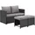 Tectake Monopoli Rattanlounge-Set 4-tlg. schwarz
