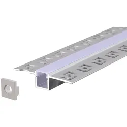 2 M Alu Profile Alu Schiene Profil mit Milchglas Abdeckung Rigips Trockenbau profil für LED-Streifen Profil T