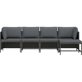 vidaXL Garten-Lounge-Set 4-tlg. grau
