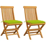 vidaXL Gartenstühle 60 x 60 x 89 cm beige/grün 2 St.