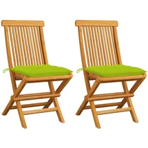 vidaXL Gartenstühle 60 x 60 x 89 cm beige/grün 2 St.