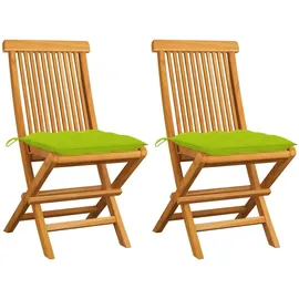 vidaXL Gartenstühle 60 x 60 x 89 cm beige/grün 2 St.