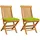vidaXL Gartenstühle 60 x 60 x 89 cm beige/grün 2 St.