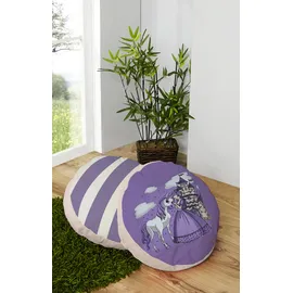 TICAA Rundes Kissen-Set 2-teilig 40 x 40 cm Lila