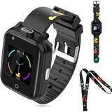 (Schwarz)Kinder Smart Watch Mädchen Jungen Smart Game Watch für Kinder Kinder SmartWatch mit 18 Lernspielen - Schwarz