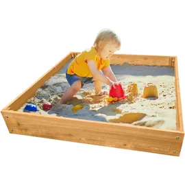 nyvi Holzsandkasten Torino 90x90 cm mit Innenfolie braun