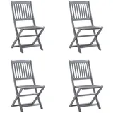 vidaXL Klappbare Gartenstühle 4 Stk. mit Kissen Massivholz Akazie