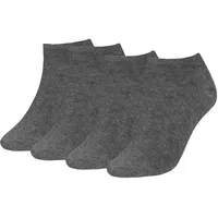 Tommy Hilfiger Damen Sneaker Socken Füßlinge Kurzsocken 343024001 4 Paar, Farbe:Grau, Menge:4 Paar (2x 2er Pack), Größe:35-38, Artikel:-758 middle grey melange - 35-38