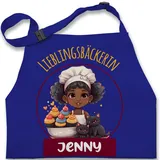 Kinderschürze Schürze Kinder Jungen Mädchen - Backschürze - Lieblingsbäckerin mit Name I Geschenk Backen I Hobbybäckerin - 7-14 Jahre - Royalblau - kinderbackschürzen gift baking schürzen - 7-13 Jahre