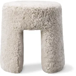 Fredericia Sequoia Pouf, sheepskin moonlight
