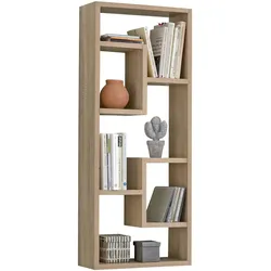Wandregal `Itter`: Modernes Design, Vielseitige Verwendung, Spanplattenmaterial. Beige, 36x15x90 cm | Kadima Design