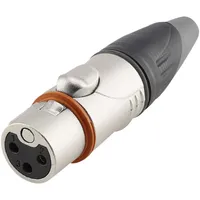 HICON HI-X3CF-HD XLR-Steckverbinder Kupplung, gerade Polzahl: 3 Schwarz, Silber