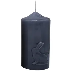 Kopschitz Kerzen Kerze Ostern "Hase" Blau-Grau gelackt 120 x Ø 60 mm