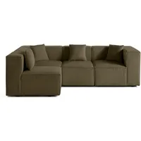 Lisa Design Arty - modulares Ecksofa links 5-Sitzer - Cord , Grün - Grün