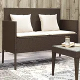 Teenpull – Gartenbank Mit Kissen Braun Poly Rattan