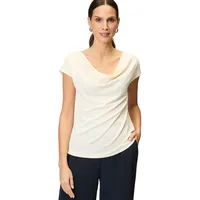 Zero Damen Jerseyshirt mit Wasserfallausschnitt Eggnog,38 - 38