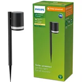 Philips Sockelleuchte Kunststoff 54,0 cm Solar 1,5 W inkl. Dämmerungssensor schwarz