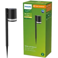 Philips Sockelleuchte Kunststoff 54,0 cm Solar 1,5 W inkl. Dämmerungssensor schwarz
