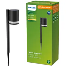 Philips Sockelleuchte Kunststoff 54,0 cm Solar 1,5 W inkl. Dämmerungssensor schwarz