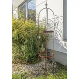 Zen Man Garten Rankhilfe aus Metall Rost Ranksäule Edelrost Rosenbogen H180cm und H160cm (031794-1:34 * 34*H160cm)