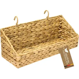 HMF Hängekorb geflochten aus Wasserhyazinthe Aufbewahrungskorb zum Aufhängen 15 x 40 x 15 cm beige