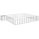 vidaXL Hundezwinger 7,7 m x 5,5 m x 1,1 m Stahl Schwarz