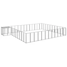 vidaXL Hundezwinger 7,7 m x 5,5 m x 1,1 m Stahl Schwarz