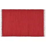 Theko Happy Cotton Teppich, 100% Baumwolle, Rot, 40 cm x 60 cm