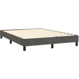 vidaXL Boxspringbett mit Matratze Dunkelgrau 140x200 cm Samt1389975