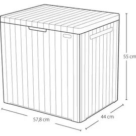 KETER Keter Gartenbox resistent gegen niedrige Temperaturen und UV-Strahlung City Box 113L - Grau