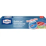 Toppits Doppelverschluss-Gefrierbeutel SafeLoc - 12 x 3L, Extra dick & reißfest, Transparent, Ideal für Lebensmittelaufbwahrung