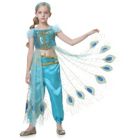 Lito Angels Prinzessin Jasmin Kostüm Kleid Verkleidung für Kinder Mädchen, Top und Hosen Set Größe 5-6 Jahre 116, Stil G