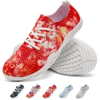 IVQDZL Barfuss Schuhe Damen Sneaker Sommerschuhe Barfußschuhe Non Slip Laufschuhe Turnschuhe Sportschuhe Atmungsaktiv Hallenschuhe Orange Größe 40 EU - 40 EU